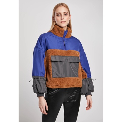 Urban Classics Дамско яке в три цвята от Urban Classics Ladies Sherpa 3-Tone Pull Over UB-TB3785-02769 - Кафяв, размер XS