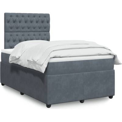 Petrashop 3292293 Boxspring postel s matrací tmavě šedý samet Šedá