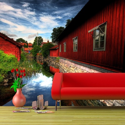 Tapeta SABLIO Červený dům, rozměry 336x220 cm