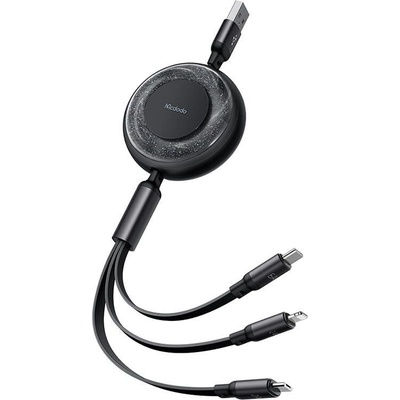 Mcdodo CA-3730 3-in-1 USB-C to USB-C / Lightning / Micro USB, 1,2m, černý