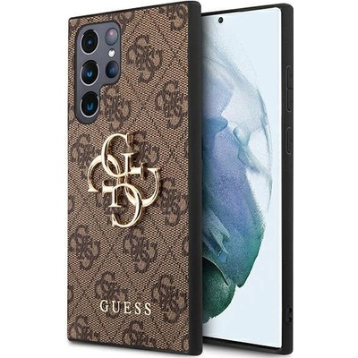 GUESS Кейс Guess GUHCS22L4GMGBR за Samsung Galaxy S22 Ultra S908, кафяв / кафяв, твърд, 4G Big Metal Logo (3666339046675)