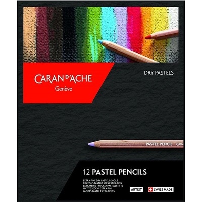CARAN D'ACHE umělecké pastely v tužce suché 12 barev 788.312