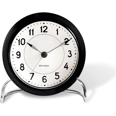 Arne Jacobsen Clocks Station Black 11 cm
