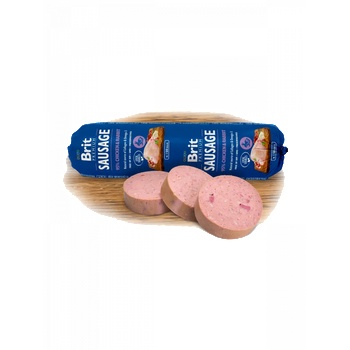 Brit Деликатесен салам за кучета Brit Sausage Sausage Chicken & Rabbit - с 85% свежо пилешко месо и 10% заешко месо 800гр