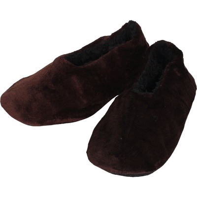 Тъмнокафяви мъжки пухкави пантофи със затворена пета