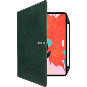 SwitchEasy CoverBuddy Folio Lite - кожен кейс с поставка и отделение за Apple Pencil 2 за iPad Pro 12.9 (2020) (тъмнозелен)