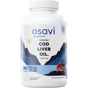 Osavi Norwegian Cod Liver Oil 1000 mg | Lemon Flavored [180 Гел капсули]