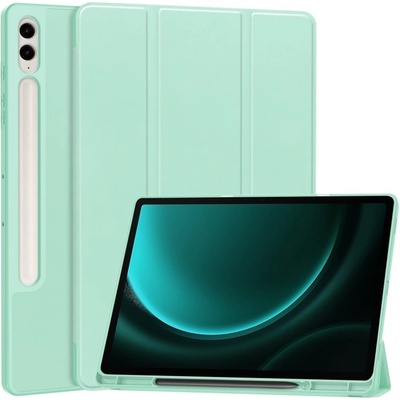 Vsetkonamobil 66582 LEATHER Zaklápací kryt Samsung Galaxy Tab S9 FE+ svetlozelený