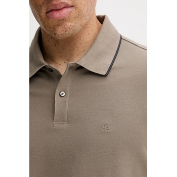 Calvin Klein Памучна тениска с яка Calvin Klein в тъмносиньо с изчистен дизайн LV04LC239G (LV04LC239G)