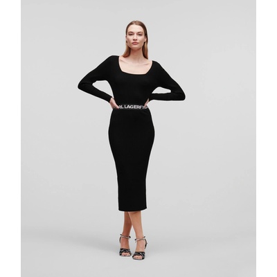 Karl Lagerfeld LSLV Knit Dress čierna