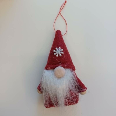 DECOLED Sada vánočních ozdob trpaslíci 11 cm, červená, textil, balení 3 ks
