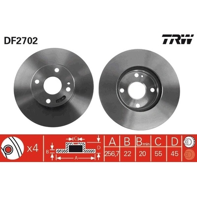 Brzdový kotúč TRW DF2702