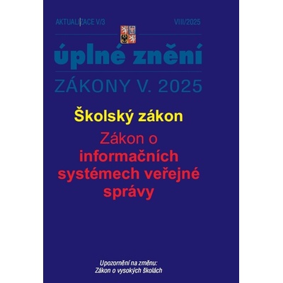 Aktualizace V/3 2025 Školský zákon