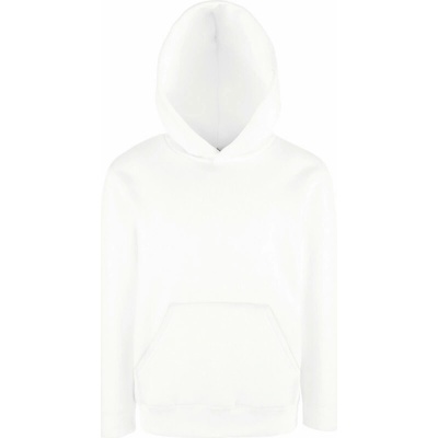 Fruit of the Loom mikina Classic Kids Hooded Sweat white