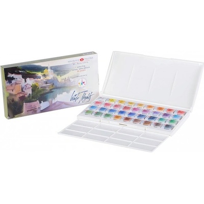 White Nights akvarelové barvy 36ks v plastovém pouzdře sada