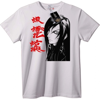NOONEBRAND Тениска аниме червена калиграфия - XS, White