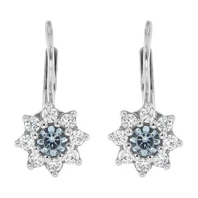 Infinitysilver stříbrné náušnice kytičky s modrým zirkonem 438127MZsp