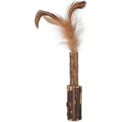 Magic Cat Natural Fun dřívko s přírodními pírky 15 cm