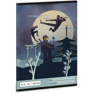 Ars Una Тетрадка с подложки ARS UNA A/5 32 страници 16-32 2. клас Ninjas in the Dark 53594570 (53594570)
