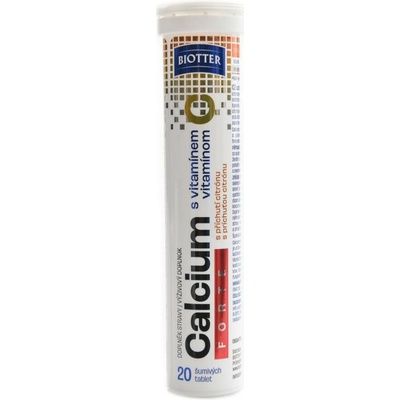 Biotter Calcium FORTE s Vitamínom C citrón 20 tabliet