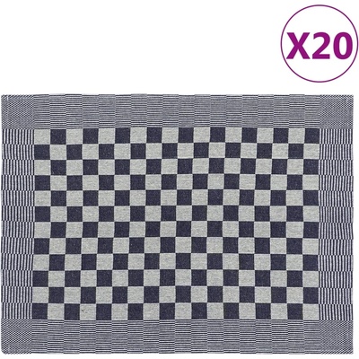 vidaXL Кухненски кърпи 20 бр синьо и бяло 50x70 см памук (136280)