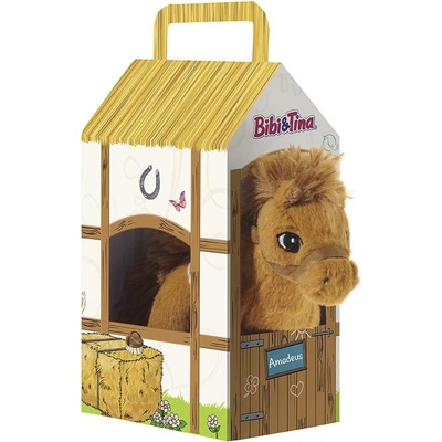 HEUNEC Плюшена играчка Heunec - Конче Амадеус с конюшня, 17cm (636972)