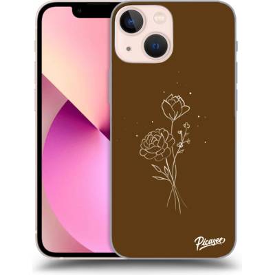 Pouzdro Picasee silikonové Apple iPhone 13 mini - Brown flowers čiré
