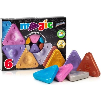 Triangle Magic metalic trojboké voskovky 6 ks