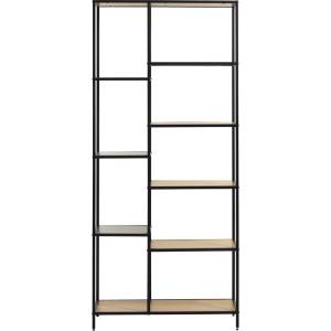 Unique Furniture Библиотека от декор от дъб в черен и естествен цвят 80x180x35 cm Altino - Unique Furniture (46910001)