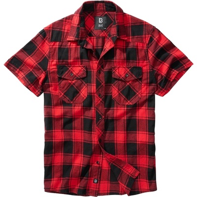 Brandit checkshirt halfsleeve červená-čierna