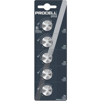 Image 1 of Duracell Бутонна батерия duracell procell cr2032, 3v, 5 бр. в блистер, Литиева, цена за 1 батерия (procell-cr2032-5pk)