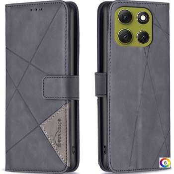 Image 1 of Motorola Moto G86 5G / Power 5G Кожен Калъф-Портфейл със стойка и Протектор - BINFEN COLOR [Геометричен дизайн] | Цветове: Черен, Зелен, Син, Червен, Кафяв, Сив