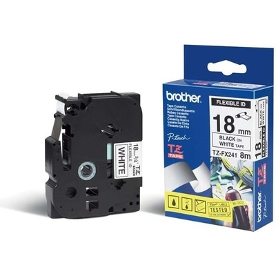 BROTHER TZEFX241 - kazeta TZ šírky 18mm, s flexibilní páskou TZE-FX241, bílá / černá TZEFX241