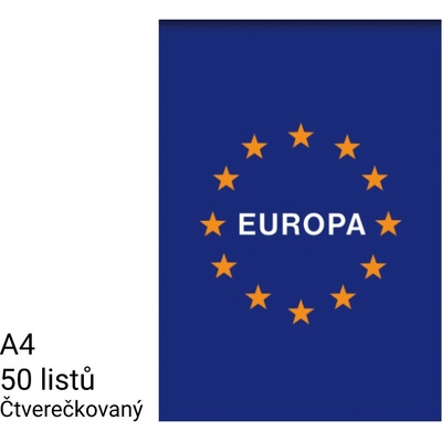Oxford blok lepený A4 černý čtverečkovaný 50 listů – Zboží Mobilmania