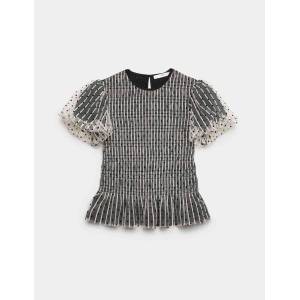 Marks & Spencer Топ с мрежа и точковиден печат (6-16 години) Marks & Spencer черна Marks & Spencer | Cheren | Момичешки | 13-14