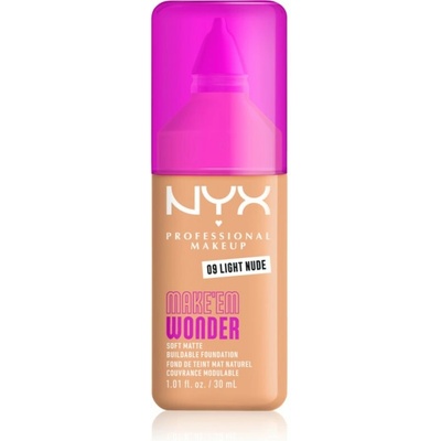 NYX Professional Makeup Make ‘Em Wonder ľahký zmatňujúci make-up 09 Light Nude 30 ml