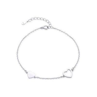 Nubis stříbrný náramek srdíčko NB-1245