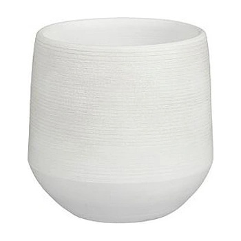 Mica КАШПА КЕРАМИЧНА КРЪГЛА evora Ø30х28см БЯЛА (1148561)