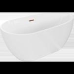 Mexen Eos свободностояща вана 150 x 75 cm, бяла, преливник розово злато - 52471507500-60 (52471507500-60)