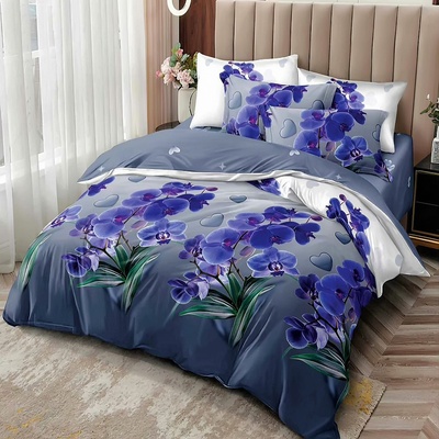 EmonaMall Двулицево спално бельо EmonaMall, 6 части - Модел S16036 (S16036-33333d)