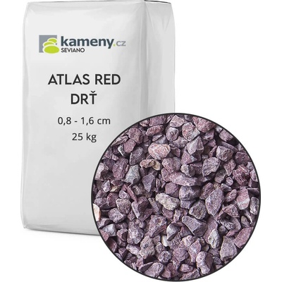 Kameny.cz Okrasné kameny Atlas Red drť Vyberte si balení: 25 kg, Vyberte si velikostní frakci: 0,8 - 1,6 cm – Zboží Dáma
