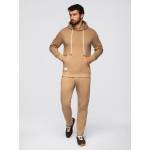 Ombre Clothing Мъжки спортен костюм суитшърт + панталони regular fit - камилена V2 Z120 Ombre Clothing Ombre Clothing | Kafyav | МЪЖЕ | M