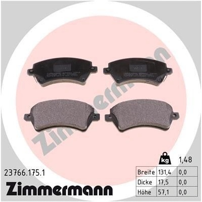 Sada brzdových platničiek kotúčovej brzdy ZIMMERMANN 23766.175.1