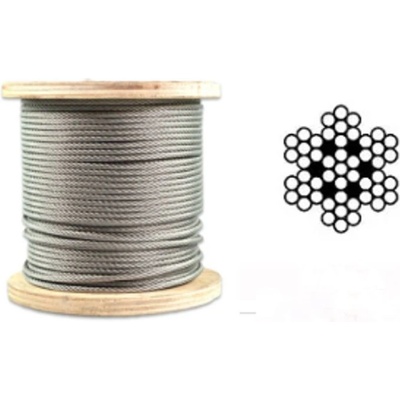 Napínací lanko nerezové 8mm, pletené 7x7 DIN 3055 Nerez A2 - metráž