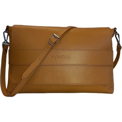 My Love bag kožená crossbody přes rameno koňaková