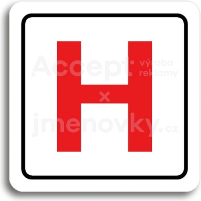 ACCEPT Piktogram hydrant - bílá tabulka - barevný tisk