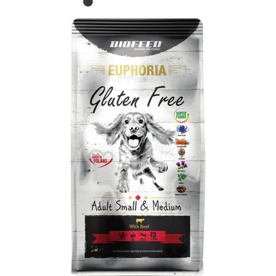 Biofeed Euphoria Gluten Free s hovězím masem Adult Small 12 kg