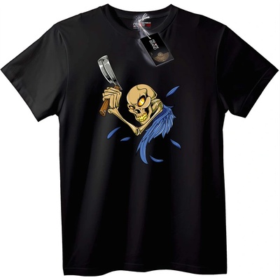 NOONEBRAND Тениска с Skull и брадва - 2XL, White