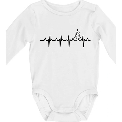 EKG Vianočný stromek Body dojčenské s dlhým rukávom dlouhý rukáv biele