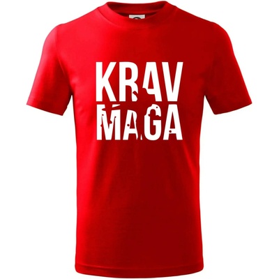 Nápis Krav Maga tričko detské červená